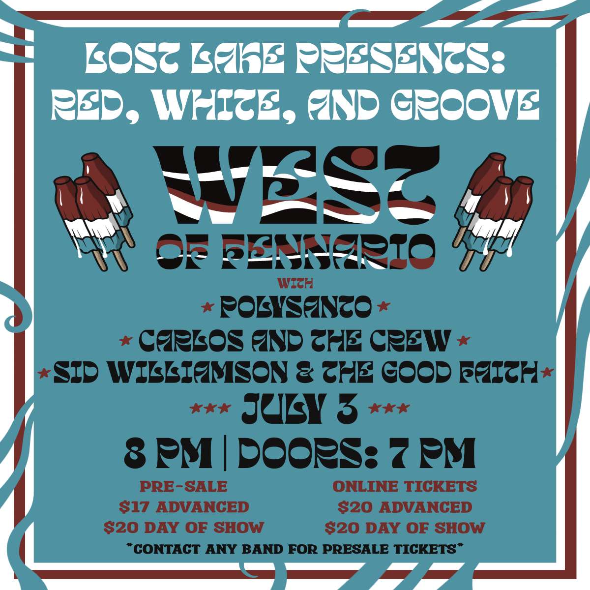 West of Fennario w/ Polysanto, Carlos and the Crew + Sid Williamson & The Good Faith