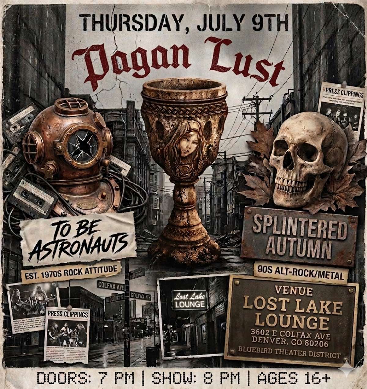Pagan Lust w/ To Be Astronauts + Splintered Autumn