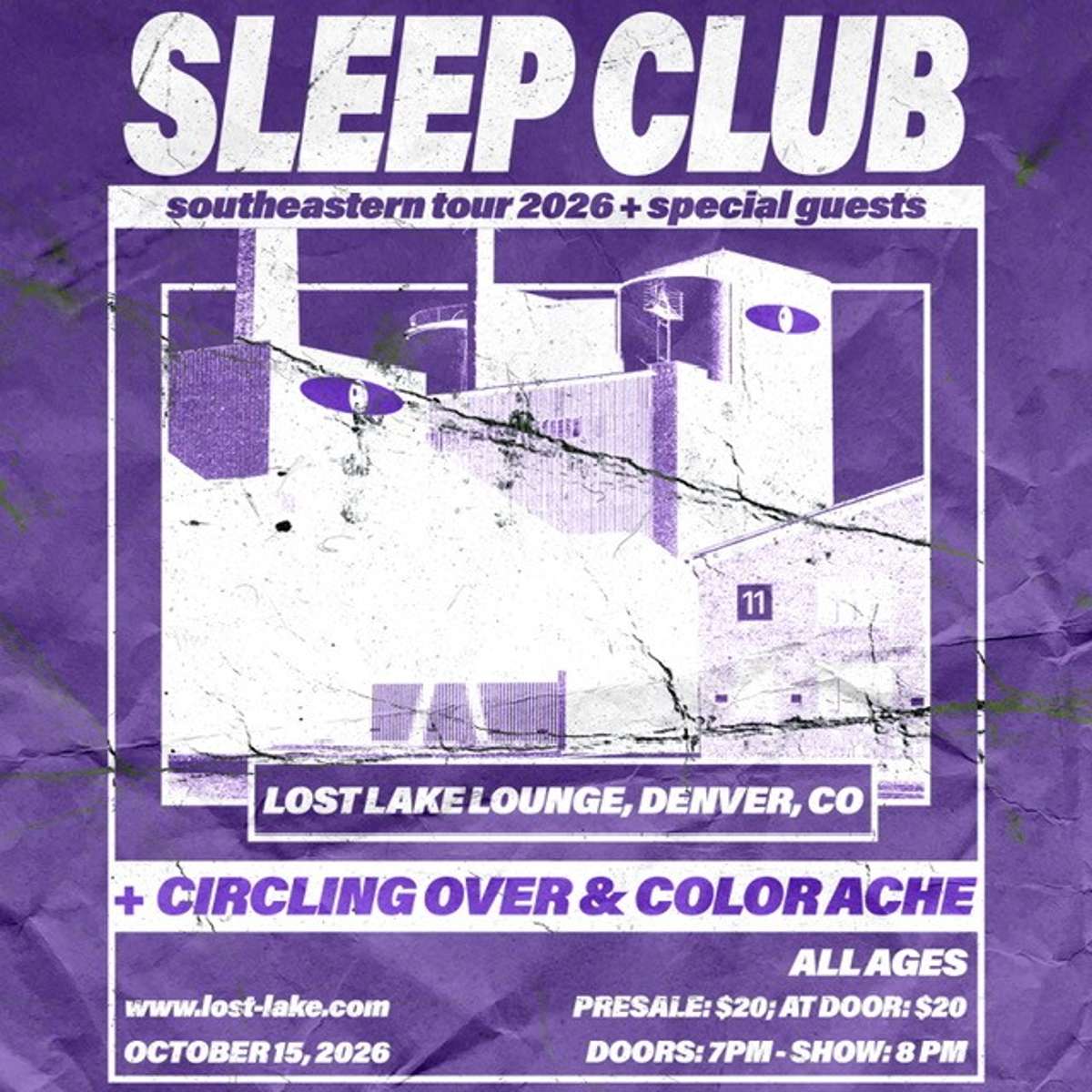 SLEEP CLUB w/ color ache, Circling Over + Creek