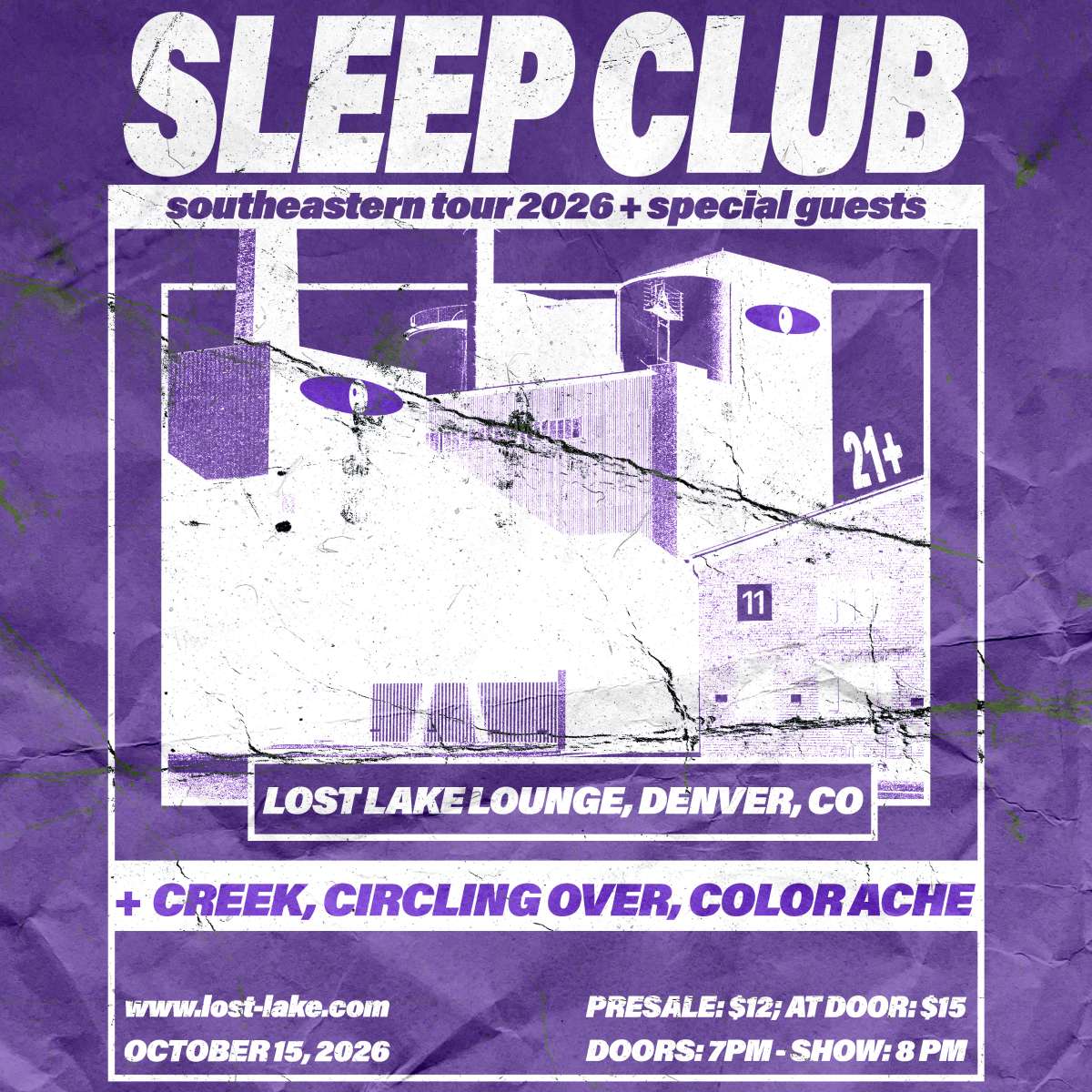 SLEEP CLUB w/ color ache, Circling Over + Creek